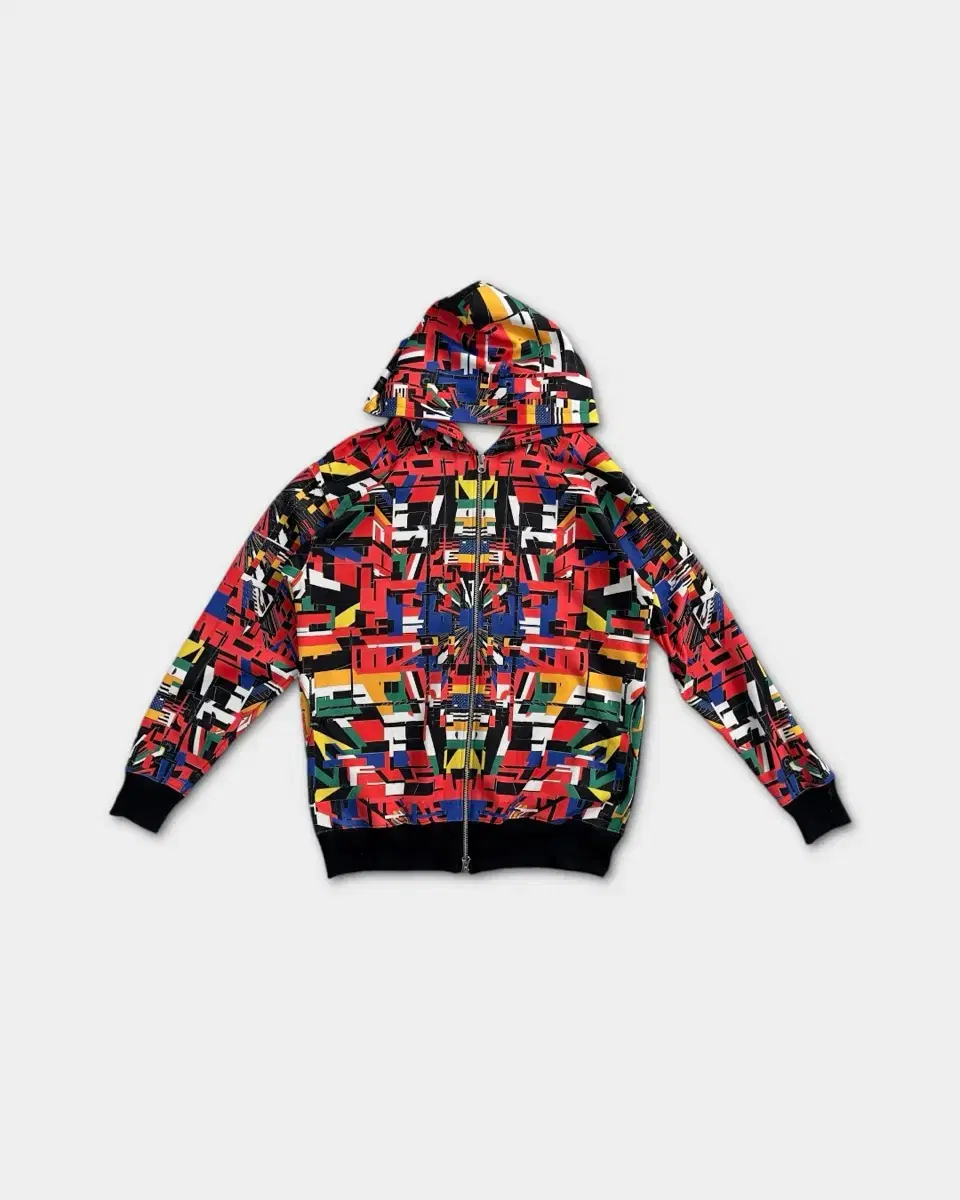 Vintage abstract urban hoodie zip up